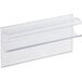 A clear plastic Regency label holder for shelf posts with two slots.