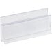 A clear plastic holder with a clear edge clipped on to a clear plastic container.