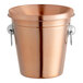 An Acopa copper stainless steel wine tasting spittoon with a metal handle.