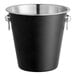 An Acopa stainless steel wine bucket with a black finish and stainless steel handle.