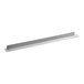 A long rectangular stainless steel divider bar with clear plastic ends.