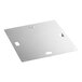 A white square stainless steel cover with holes.