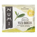 A package of Numi Organic Yuzu Bancha Tea Bags with green and yellow packaging.