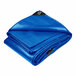 A folded blue ProTarp with reinforced edges.