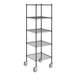 A Steelton black wire shelving kit with casters.
