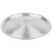 A stainless steel Vollrath Arkadia lid with a handle.