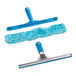 A Lavex Pro window cleaning tool with a blue and silver squeegee and blue mop.