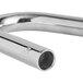 A close up of a T&S stainless steel pot and kettle filler pipe with a hook nozzle.