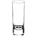 An Arcoroc clear shot glass with a white background.