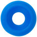 A blue rubber circle with a hole in it.