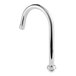 A silver Equip by T&S swivel gooseneck faucet nozzle with a chrome finish.