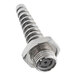 A T&S serrated tip outlet with a stainless steel threaded screw and nut.