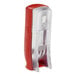 A red and clear Tork Xpressnap interfold napkin dispenser.