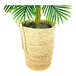 A 42" artificial areca palm tree in a woven basket with handles.