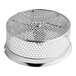 A silver metal Garde 4 mm Food Mill sieve with holes in it.