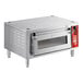 A silver rectangular Avantco countertop bakery oven with a red handle.