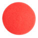 A red Lavex Basics buffing pad with a hole in the middle.