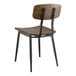 A Lancaster Table & Seating black wooden chair with a backrest and metal legs.