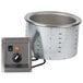 A stainless steel Vollrath modular drop-in soup well with a control panel.