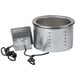 A Vollrath stainless steel modular drop-in soup well with a wire.