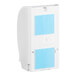 A white rectangular SC Johnson Professional foaming hand sanitizer dispenser with blue stickers.