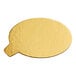 A gold oval Enjay dessert board with a white background.