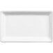 A white rectangular aluminum platter with a small rim.