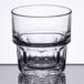 A Libbey Gibraltar clear glass tumbler with a rounded bottom.