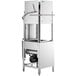A stainless steel Noble Warewashing tall dish washer with an open door.