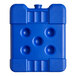 A blue plastic container with holes on a white background.