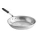 A Vollrath Wear-Ever aluminum fry pan with a black silicone handle.