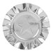 A silver star shaped Royal Paper aluminum foil ash tray.