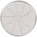 A circular metal plate with holes for a Waring commercial food processor.