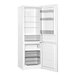 A white Danby reach-in refrigerator/freezer with its door open.