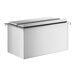 A Regency stainless steel rectangular ice bin with a lid.