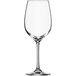 A close-up of a clear Schott Zwiesel Ivento white wine glass with a stem.