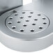 A silver Zevro double canister dry food dispenser with circular metal canisters and holes.
