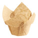 A close-up of a Baker's Mark brown paper cupcake wrapper.