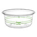 A clear plastic Stalk Market deli container with green text.