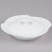 A CAC bright white porcelain pasta serving bowl with a lid.