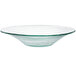 An American Metalcraft clear glass bowl with a green stripe.