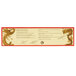 A rectangular red and gold certificate with a dragon on it.