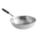 A silver Vollrath Tribute stainless steel stir fry pan with a black handle.