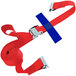 A red Snap-Loc tie-down strap with a blue stripe.