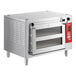 An Avantco silver stainless steel double deck oven with glass doors.