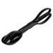 A Fineline black plastic salad tong with a long handle.