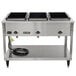 A stainless steel Vollrath electric hot food table with three sealed wells.