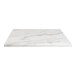 A white marble table top with a gray background.