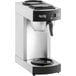 An Avantco commercial pourover coffee maker on a counter with black and silver accents.