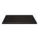A Perfect Tables 30" x 72" black leather rectangular table top with a white border.
